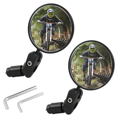 Produktbild von Fahrradspiegel Rückspiegel - 360 Grad drehbar - Lenkerdurchmesser 17,4 bis 22 mm - 2 Stück