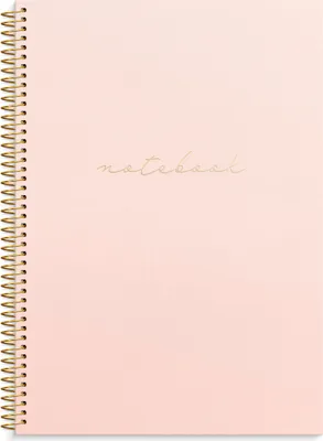 Produktbild von Notizbuch A4 liniert, pink, mit Kartoneinband, Spiralbindung und Goldfoliendetails