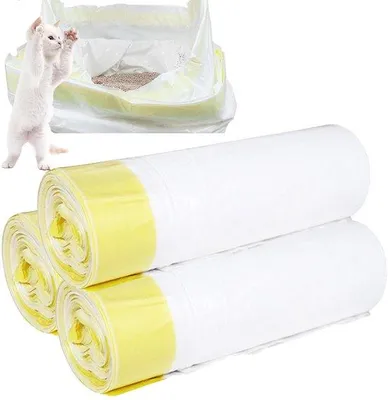 Produktbild von 3 Rollen 60 Stück Katzenboxbeutel, 94x45cm, reißfest, flüssigkeitsdicht, verstärkt