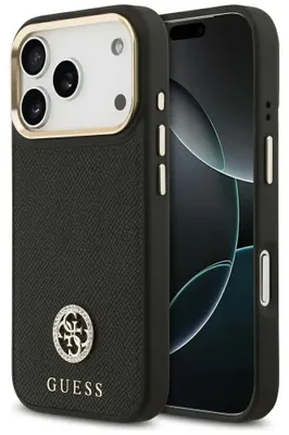 Obrázok produktu pre Puzdro Guess Grained Strass Logo Magsafe Na Iphone 17 Pro - Čierne