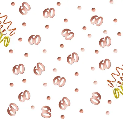 Produktbild von Oblique Unique Konfetti 60. Geburtstag Jubiläum über 300 Stück Zahl + Punkte Tisch Deko Streudeko - roségold