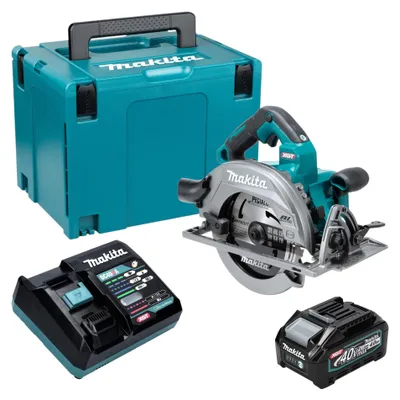 Immagine prodotto di Sega circolare a batteria Makita HS 003 GM101 40 V max. 190 mm Brushless + 1x batteria da 4,0 Ah + caricabatterie + Makpac