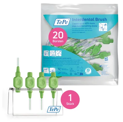 Produktbild von 20-Pack TePe Interdentalbürsten Original und 1 Badezimmerständer, Zahnzwischenraumpflege