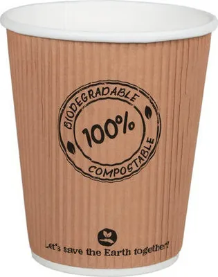 Produktbild von 25x  Thermo Riffelbecher doppelwandig 200ml Ø8cm  -10°C bis 100°C