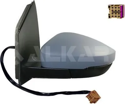 Produktbild von ALKAR 6137123 Außenspiegel Seitenspiegel Links für VW Polo Schrägheck (6R1, 6C1) Asphärisch Grundiert