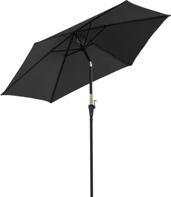 Image de Outsunny Parasol droit parasol inclinable de jardin balcon terrasse manivelle toile polyester impermšŠabilisšŠe haute densitšŠ 180 g/m? ?2,6 x 2,35H m aluminium noir