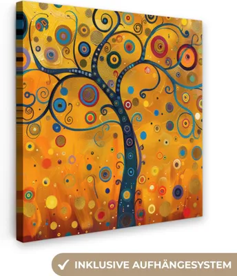 Produktbild von MuchoWow® - Leinwandbilder - Abstrakt - Baum - Baum des Lebens - Modern, Wandbild, Wanddeko Bilder Wohnzimmer, 50x50cm