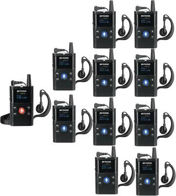 Productafbeelding van Draadloos Tourguide Systeem 1 Zender 10 Ontvangers - Gidsensysteem - Rondleidingssysteem - Communicatiesysteem
