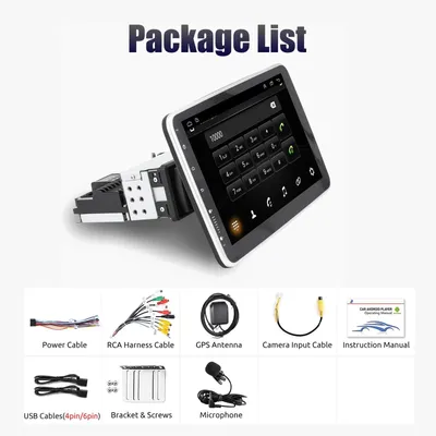 Immagine prodotto di Autoradio multimediale - Autoradio Android - Schermo rotante - Sistema multimediale universale - CarPlay - Navigazione GPS