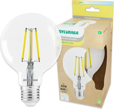 Produktbild von SYLVANIA E27 LED Warmweiß 2700K | A-Energieklasse | Ersatz für 60W | G95-Form