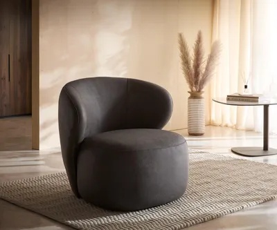 Produktbild von DELIFE Loungesessel Pulo 80x80 cm Mikrofaser Anthrazit Vintage