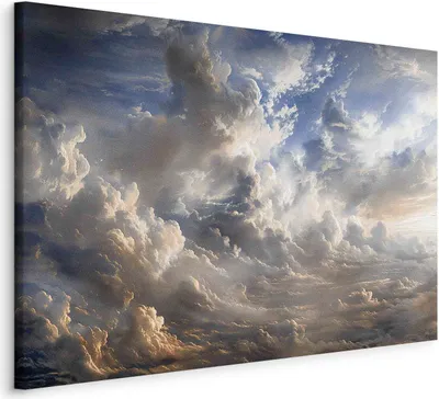 Produktbild von Italienischer Leinwand Leinwandbild - Golden Reflections on Clouds Foretelling Dusk 30x20 cm Muster b-H-10056-b-a