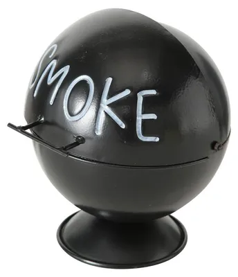 Produktbild von Terrassen-Aschenbecher Smoke - mit Klappe - schwarz - Metall - 15 cm