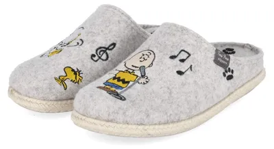 Image de Toni Pons, pantoufles en feutre pour femmes, motif Snoopy, couleur beige, taille 36