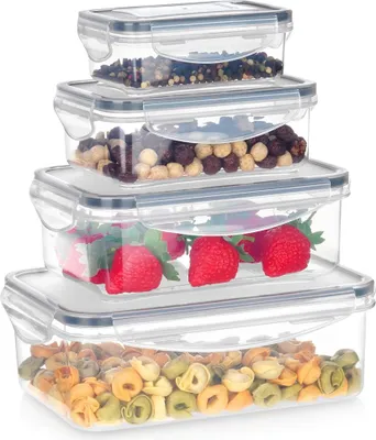 Immagine prodotto di Contenitori per alimenti con coperchio e guarnizione, set da 4