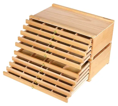 Productafbeelding van Omgoods - 10-Lades Houten Opbergdoos voor Kunstbenodigdheden