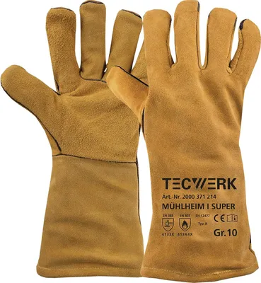 Image de Gants de soudeur Mühlheim I Super taille 10 jaune EN 388, EN 407, EN 12477 Catégorie EPI II