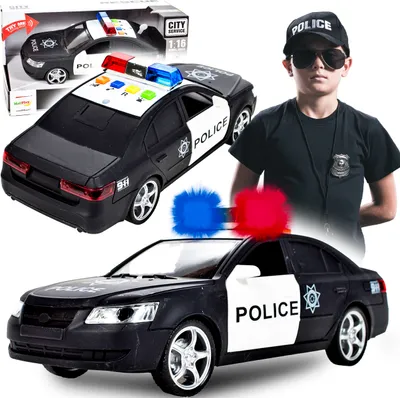 Zdjęcie produktu dla Auto samochód policja radiowóz interaktywny 1:16