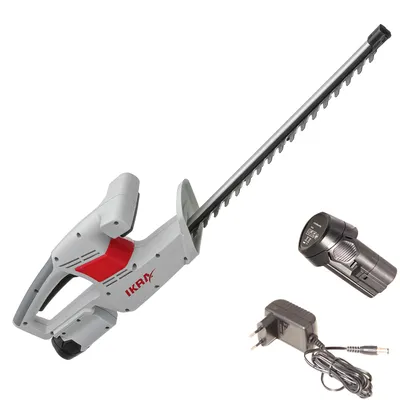 Productafbeelding van IKRA accu-heggenscharen IAHS 1240 | 41 cm snijlengte | 14 mm snijdikte | lasergeslepen messen | snelstopfunctie | inclusief accu en oplader