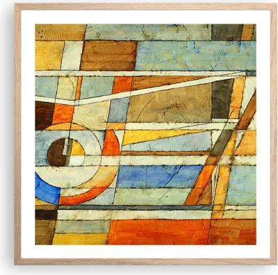 Produktbild von Gerahmtes Poster - Rahmen in heller Eiche - Abstraktion modern - 60x60 cm - Wand Bild - Wanddeko - Wandbilder - Wandposter - Bilderrahmen - Bilder - Kunstdruck - Wandbild - P2NAC60x60-3611