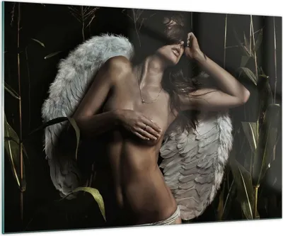 Produktbild von Bilder auf glas - Engel Schönheit Körper - 100x70cm - Glasbilder - Wandbilder - Kunstdruck - zum Aufhängen bereit - Wanddekoration aus Glas - Glas Bilder - Wandbild auf Glas - GAA100x70-0225