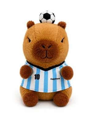 Produktbild von Sport Capybara Kuscheltier 25 cm Capybara im Fußball-Outfit Plüschtier Stofftier Weiches Kawaii Geschenk für Kinder