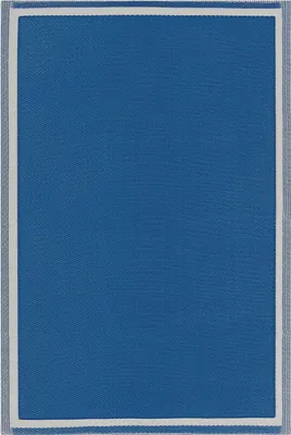 Produktbild von BELIANI Teppich Blau Polypropylene 120 x 180 cm Outdoor u. Indoor Rechteckig Kurzflor Gartenausstattung Gartenaccessoires Terrasse Balkon Wohnzimmer