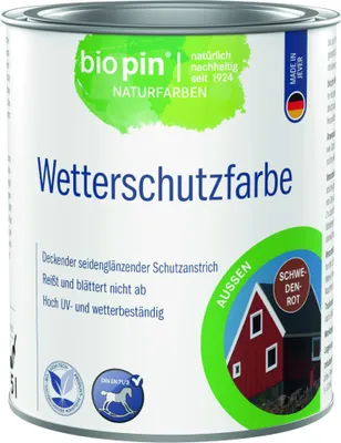Produktbild von Biopin Wetterschutzfarbe 750 ml schwedenrot