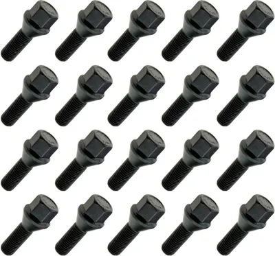 Immagine prodotto di 20x bullone ruota, M12x1,50, lunghezza filettatura: 28 mm, collare conico, SW17, nero