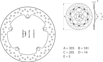 Obrázok produktu pre Brembo 168b407d6 Brzdový kotúč Silver Silver Jedna veľkosť
