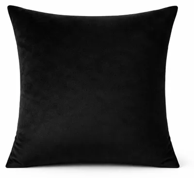 Dekokissenbezug 45x45 cm, Polyester, samtartig, mit Reißverschluss, schwarz