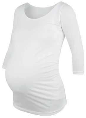 Produktbild von Umstandsmode Langarmshirt Damen Longsleeve weiß XL