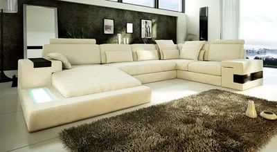 Obrázok produktu pre Ledersofa Designer Sofa U-Form Wohnlandschaft Couch Polster Ecksofa Garnitur