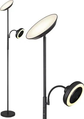Produktbild von LED Standventilator Stehleuchte DAVYD, Metall, Schwarz, Touchdimmer, H 178 cm