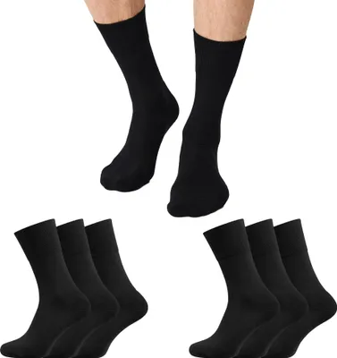 Produktbild von NUR DIE Herren Freizeitsocken 6-Pack Baumwolle Aktiv Sport und Freizeit - schwarz - Größe 43-46