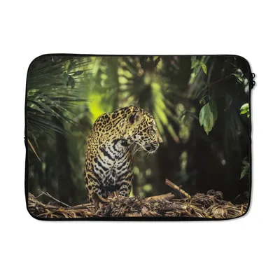 Produktbild von MuchoWow® Laptop Hülle 13 Zoll Jaguar - Dschungel - Natur Laptoptasche - Laptophülle - Sleeve - Rundumschutz