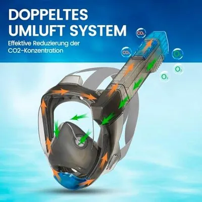 Produktbild von Silikonisches Tauchmaske für Erwachsene, 100% Silikon und Atemsystem, Tauchmaske für Erwachsene und Atemsystem