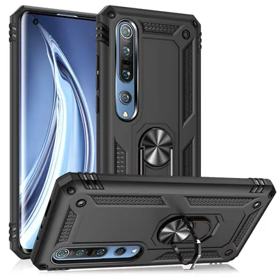 Obrázok produktu pre NALIA 360° krúžkové puzdro na mobilný telefón pre Xiaomi Mi 10 / Mi 10 Pro, puzdro na mobilný telefón, ochranný kryt puzdro čierne