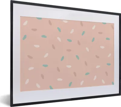 Produktbild von MuchoWow® Gerahmtes Poster Sommer - Muster - Pastell 40x30 cm - Poster mit Schwarzem Bilderrahmen Wandposter Rahmen Foto Bilder - Bilderrahmen - Poster im Rahmen