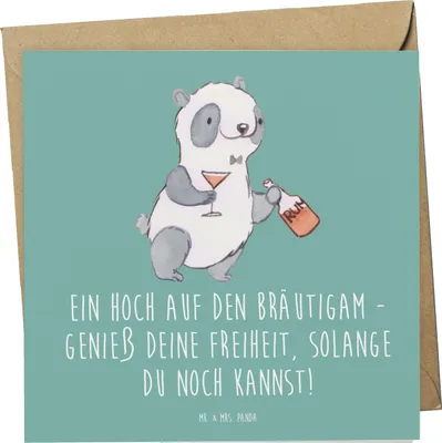 Produktbild von Mr. & Mrs. Panda Grußkarte Junggesellenabschied Feier - Meeresbrise - Geschenk, Geschenke, unvergesslich, Klappkarte, Heiraten, doppelkarte, feiern, Glückwunschkarte