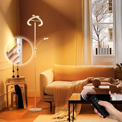 Produktbild von FIMEI Stehlampe 29W, mit Leseleuchte, Farbtemperatur 3000K-6000K, Fernbedienung & Touch