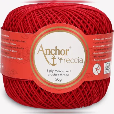 Image de Anchor Freccia 6 – Fil de coton fin pour les projets au crochet (couleur 00047)