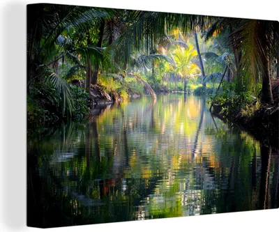 Obrázek produktu pro OneMillionCanvasses® Malba na plátně Nástěnná malba na plátně - Tropický odraz - 150x100cm