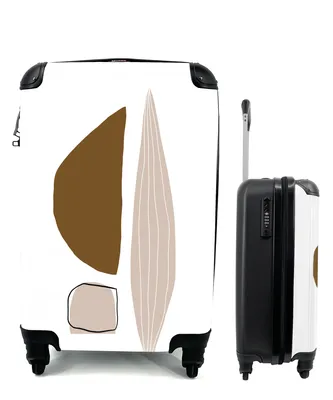 Produktbild von MuchoWow® Koffer Handgepäck Trolley Rollkoffer Kleine Reisekoffer mit 4 Rollen - Abstrakt - Formen - Linienkunst - Cabin Size < 55x40x23 cm & 55x40x20 cm - Fotokoffer - Kabinenkoffer - Boardgepäck - Reise-Box - Reisekoffer - Reisegepäck - Koffer mit Bild - Trolley für Kinder