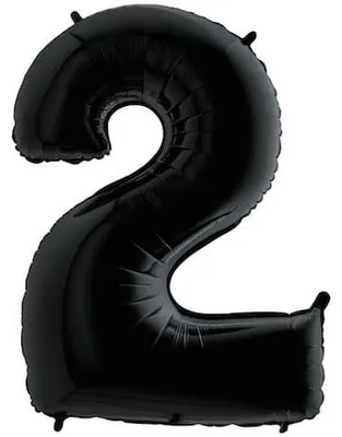 Produktbild von Folienballon Zahl 2 Schwarz 100 cm