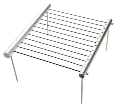 Image de Barbecue au charbon portable - Grill au charbon de 30,7 x 27,5 cm de surface de cuisson - En aluminium et en acier inoxydable - Idéal pour le camping et les pique-niques