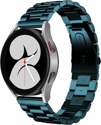 Produktbild von Strap-it Stahlgliederarmband – Samsung Galaxy Watch 7 (40 & 44 mm) / Watch 6 (Classic) / Watch 5 (Pro) / Watch 4 (Classic) / FE – Metall-Edelstahlarmband für Galaxy Watch – dunkelgrün