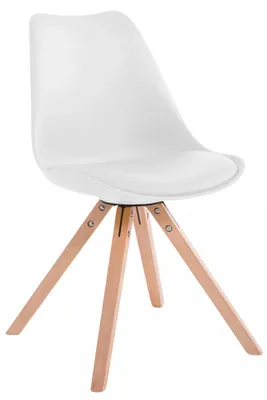 Produktbild von In And OutdoorMatch Esszimmerstühle Modern Toulouse - Weiß - Sitzhöhe 48cm - Schalenstuhl - Wohnzimmerstühle - Besucherstuhl - Küchenstühle - 4er Set