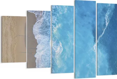 Produktbild von Bild auf Leinwand - Leinwandbild - 5 Teile - Strand Rand Meer - 150x100cm - Wand Bild - Wanddeko - Wandbilder - Leinwanddruck - Bilder - Wanddekoration - Leinwand bilder - Wandbild - EG150x100-5118