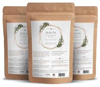 Produktbild von Nordic Pure Zeolith Pulver – 95 % Klinoptilolith, nano-frei 3x1 Kg